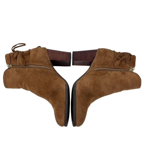 Vionic Ronnie Brown Suede Leather Block Heel Zip Up Comfort Ankle Boots Size 6.5 - Picture 8 of 13